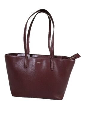 Dkny Leather Purse Bryant Burgundy Red Medium Tote Purse Shoulder Bag Baddie